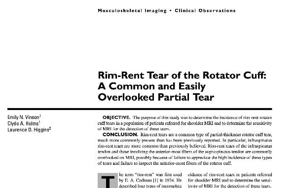 IRM de l’épaule : Rim rent tear of the rotator cuff